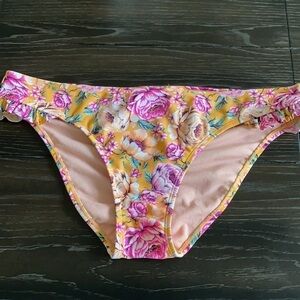 Orange & Pink Floral Bikini Hipster Bottom XL